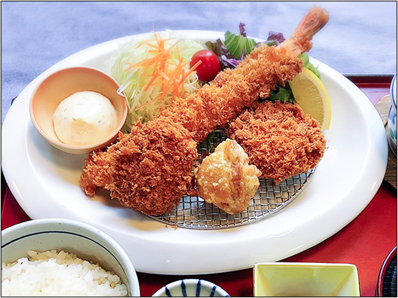 ミックスフライ定食
